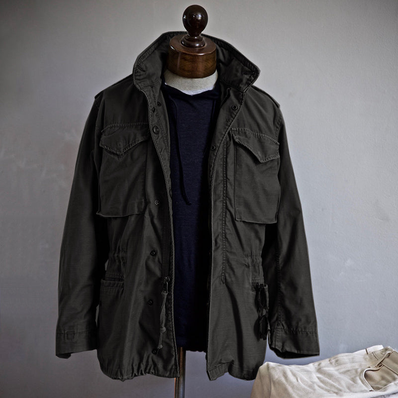 Veste militaire style vintage pour homme avec capuche cachée