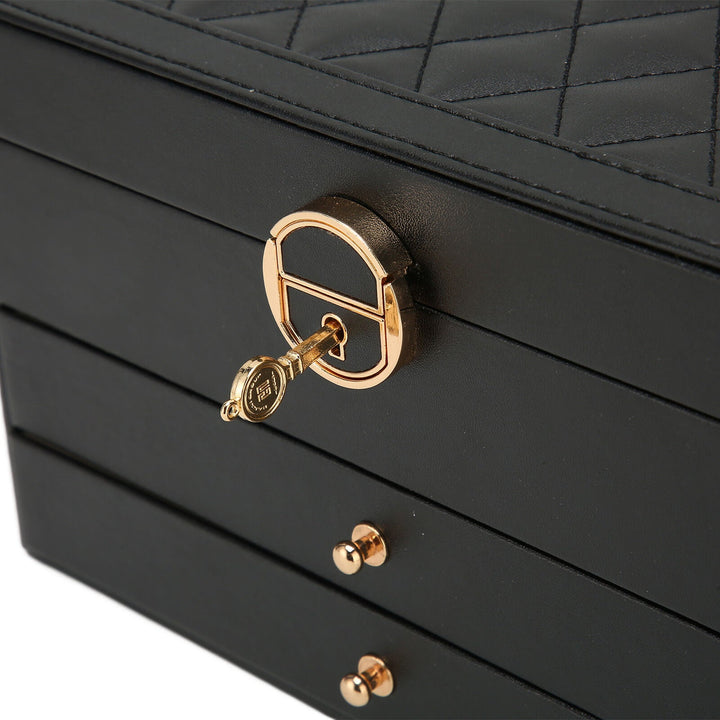 Boîte à bijoux en cuir à plusieurs couches | Rangement élégant et sécurisé