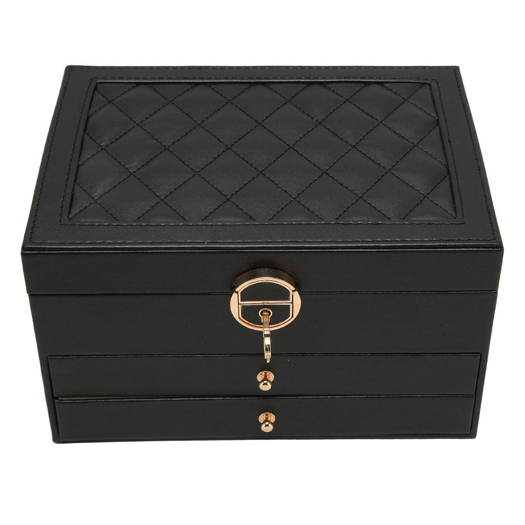 Boîte à bijoux en cuir à plusieurs couches | Rangement élégant et sécurisé