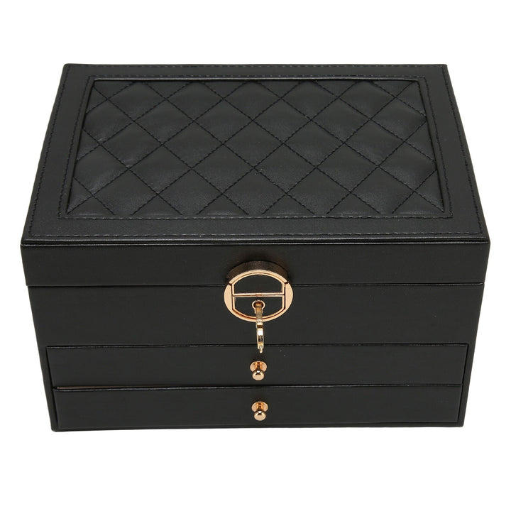 Boîte à bijoux en cuir à plusieurs couches | Rangement élégant et sécurisé
