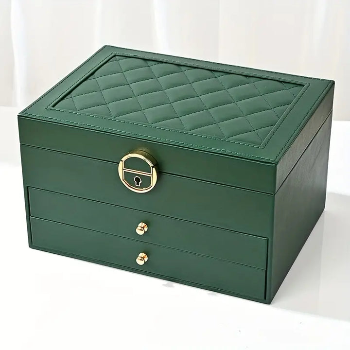 Boîte à bijoux en cuir à plusieurs couches | Rangement élégant et sécurisé
