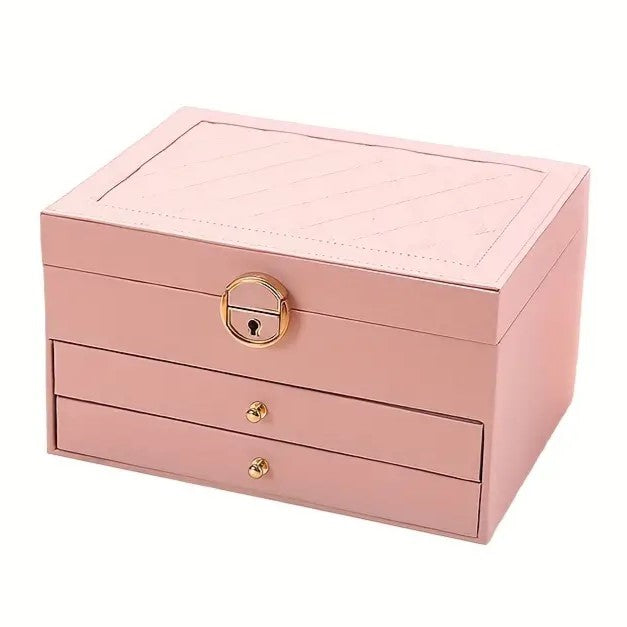 Boîte à bijoux en cuir à plusieurs couches | Rangement élégant et sécurisé