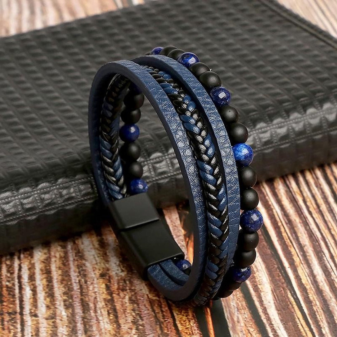 Ensemble bracelets style cuir pour homme | Empilement décontracté et habillé pour poignet